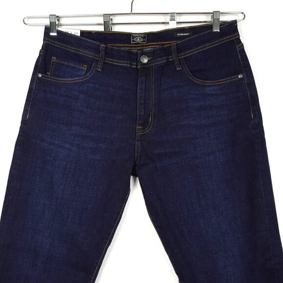 GH Bass Jeans Men's Size 38x34 Blue Denim Straight Fit 5 Pocket Stretch - Picture 2 of 11